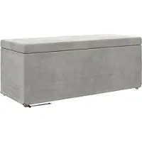 Syfax Tabouret Gris clair 101 x 41 x 40 cm Velours et Bois Composite