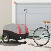Prolenta Maison Exclusive - Remorque pour vélo, noire et rouge, 45 kg, en fer