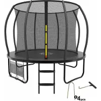Zelsius Trampoline noir Ø 305 cm pour l'extérieur, trampoline d'extérieur pour un poids maximal de 150 kg