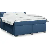 vidaXL Lit Boxspring avec matelas Bleu 180x200 cm Tissu, Lits Classiques 2024 Nouveau DesignMöbel