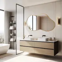 StarTech.com Miroir mural - miroir de salle de bain - forme de nuage - miroir de maquillage grossissant - montage mural - 20,3 cm - cadre métallique - or