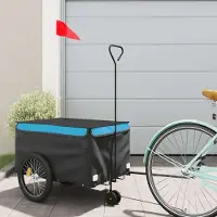 Prolenta Maison Exclusive - Remorque pour vélo, noire et bleue, capacité de 30 kg, en fer