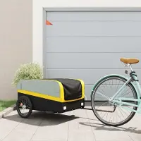 Prolenta Maison Exclusive - Remorque pour vélo, noire et jaune, capacité de 45 kg, en fer