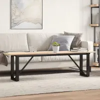 Prolenta Maison Exclusive - Table basse cadre en O 160x40x45 cm bois de pin massif et acier