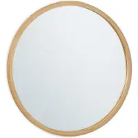 Northix Miroir mural rond en bambou 61 cm
