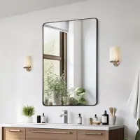 StarTech.com Miroir mural rectangulaire VEVRO - Miroir de courtoisie 1016x762x25mm - Miroir de salle de bain de haute qualité - Design élégant pour toute salle de bain