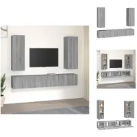 vidaXL Ensemble de 5 meubles TV Gris Sonoma Bois composite - Meubles TV