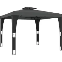 Syfax Tonnelle à double toit anthracite 2,98x2,98 m acier