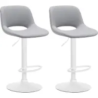CLP 2x Chaise de bar Camden - simili-cuir, châssis blanc - Crème