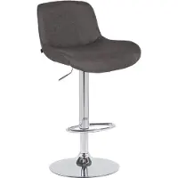 CLP Chaise de bar Solon - tissu, structure chromée - gris foncé