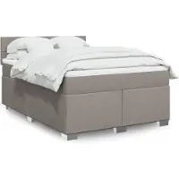vidaXL Lit boxspring sobre avec matelas Taupe 140x190 cm Tissu - 1318610