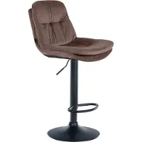 CLP Tabouret de bar Laurel velours, couleur:noir, matériaux du piètement:métal blanc mat