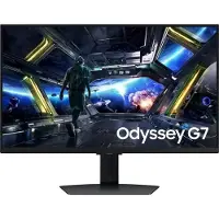 Samsung Écran PC Gamer Odyssey G7, 27 pouces, 4K UHD, 144Hz, Dalle IPS, 1ms, Ajustable en hauteur, LS27DG702EUXEN