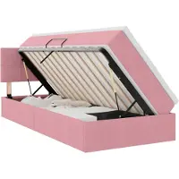 vidaXL Lit avec rangement et matelas Rose 90 x 190 cm Velours