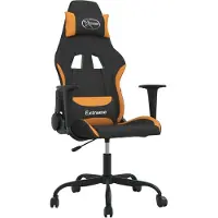 Syfax Chaise de jeu de massage Noir et orange Tissu