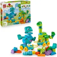 LEGO DUPLO Ma Ville Dinosaures sur Roues 3-en-1, Jeu d'éveil 3 ans, 108 pièces