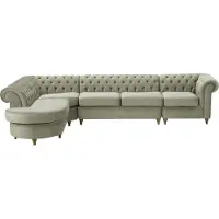 Wintech Chesterfield - Canapé d’angle gauche modulaire - Velluto 15 - wax black