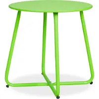 Homestyle4u Table basse ronde Table de jardin Table d'appoint Métal Massif Vert Table exterieur