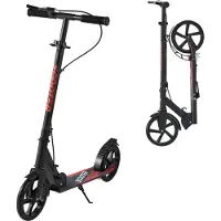 StarTech.com Trottinette pour enfants - Trottinette urbaine à 2 roues - Guidon réglable en hauteur - Plateau antidérapant - Frein à main - Pliable - Charge maximale 100 kg - À partir de 8 ans - Noir
