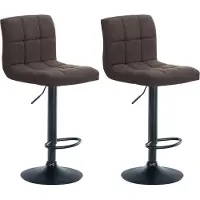 CLP lot de 2 tabourets de bar Calma tissu, couleur:gris foncé, matériaux du piètement:métal noir mat