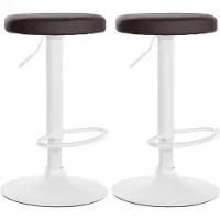 CLP 2x Chaise de bar Ponte - simili-cuir, châssis blanc - Crème