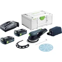 Festool ETSC 2 150-Basic Ponceuse excentrique sans fil 18 V 150 mm Brushless + 2x batterie 3,0 Ah + chargeur + Systainer