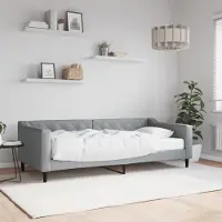Prolenta Maison Exclusive - Lit de jour avec matelas, gris clair, 90 x 200 cm, tissu