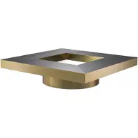 Casa Padrino Luxus Wohnzimmer Couchtisch Anthrazitgrau / Messingfarben 120 x 120 x H. 29,5 cm - Table de salon moderne carrée avec verre miroir - Meubles de salon de luxe
