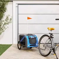 Prolenta Maison Exclusive - Remorque pour vélo pour chiens, bleu et gris, en tissu Oxford et fer