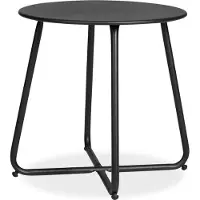 Homestyle4u Table basse ronde Table de jardin Table d'appoint Métal Massif Noir Table exterieur