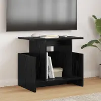 Prolenta Meuble TV exclusif - Dimensions : 50 x 35 x 45 cm - Couleur : noir - Aspect bois en imitation chêne - Matériau : bois composite