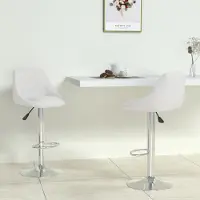 Prolenta Maison Exclusive - Lot de 2 tabourets de bar en similicuir blanc