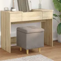 Prolenta Pouf exclusif avec rangement, couleur taupe, dimensions 40 x 40 x 45 cm, revêtement en tissu