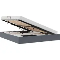 Syfax Cadre de lit ottoman Gris foncé 180 x 200 cm Velours