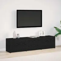 Prolenta Maison Exclusive - Meuble TV noir imitation chêne, en panneaux de particules