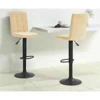 Prolenta Maison Exclusive - Lot de 2 tabourets de bar en velours crème