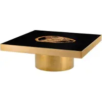 Casa Padrino Table basse design avec bois pétrifié incrusté - Edition limitée