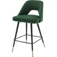 Casa Padrino Chaise de bar de luxe vert / noir 50 x 50 x H. 90 cm - Tabouret de bar de luxe avec dossier