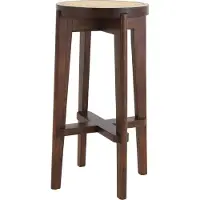 Demotex GmbH Casa Padrino Luxe Tabouret de Bar Marron / Naturel Ø 44 x H. 76,5 cm - Chaise de Bar ronde en bois massif - Meubles de Bar