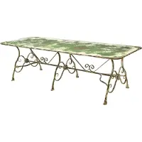 Casa Padrino Table de jardin Art Nouveau Vert antique 250 x 90 x H. 75 cm - Meuble de jardin Art Nouveau BW F !!!