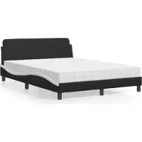 Prolenta Maison Exclusive - Lit avec matelas « Dover » noir et blanc 120 x 200 cm, simili cuir