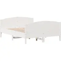 Syfax Cadre de lit sans matelas blanc 140x190 cm bois de pin massif