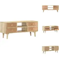 vidaXL Armoire TV 110×30×45 cm Mango Massif - Meuble TV