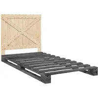 Syfax Cadre de lit sans matelas gris 100x200 cm bois massif de pin