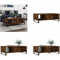 vidaXL Table basse Chêne fumé 104x60x35 cm Bois composite - Table basse - Tables basses - Table basse