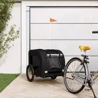 Prolenta Maison Exclusive - Remorque pour vélo pour chiens, tissu Oxford noir et fer