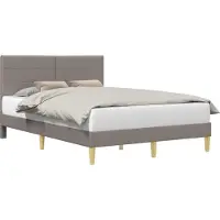 Syfax Cadre de lit avec tête de lit Taupe 140 x 200 cm Tissu