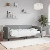 Prolenta Maison Exclusive - Lit de jour avec matelas, gris clair, 90 x 200 cm, tissu