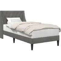 Syfax Cadre de lit avec tête de lit Gris foncé 80 x 200 cm Velours