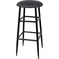 Demotex GmbH Casa Padrino Luxe Tabouret de Bar Anthracite / Noir Ø 37 x H. 76 cm - Chaise de Bar avec tissu velours
